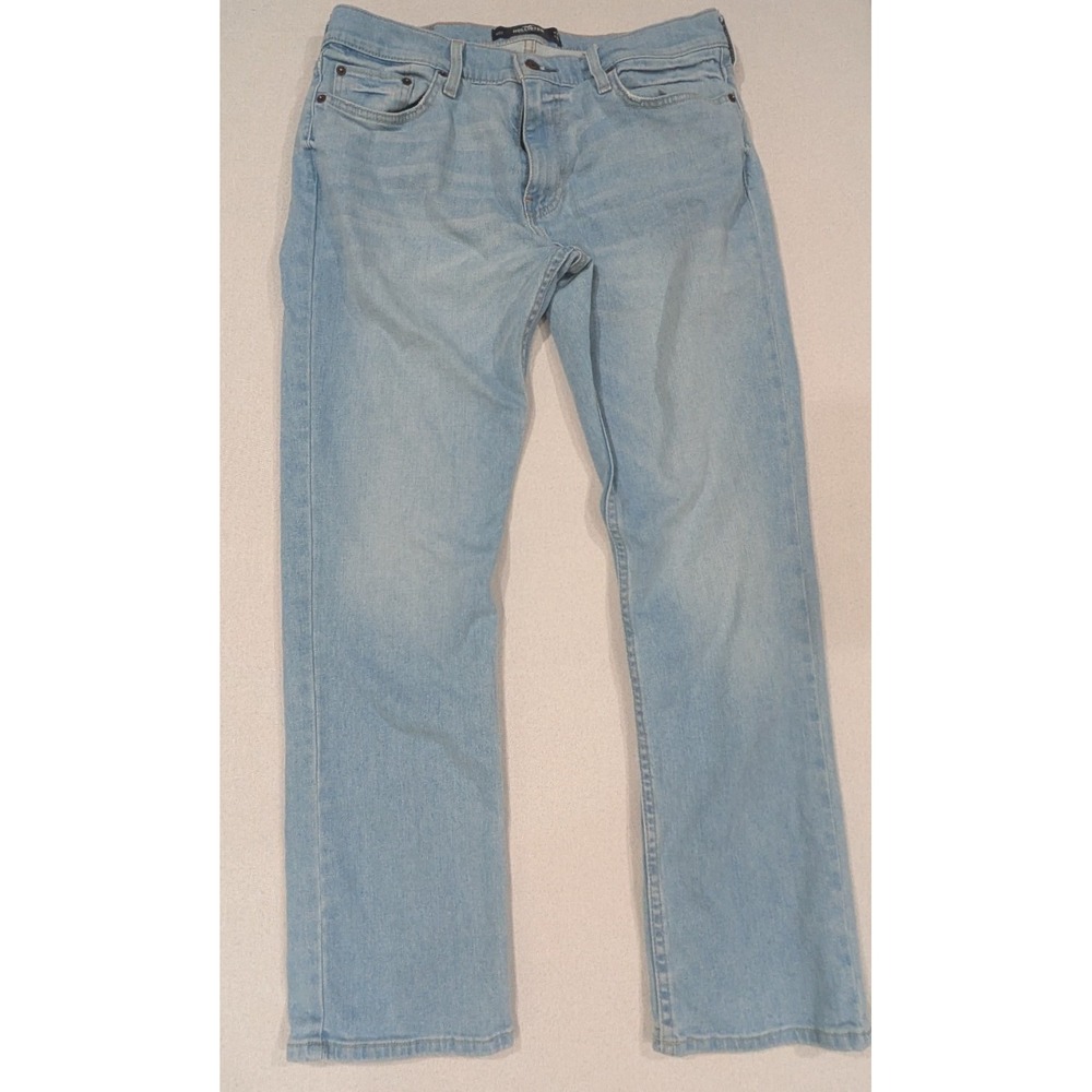 Hollister Jeans Mens 32x30 Light Wash Excellent Straight Leg Denim Blue